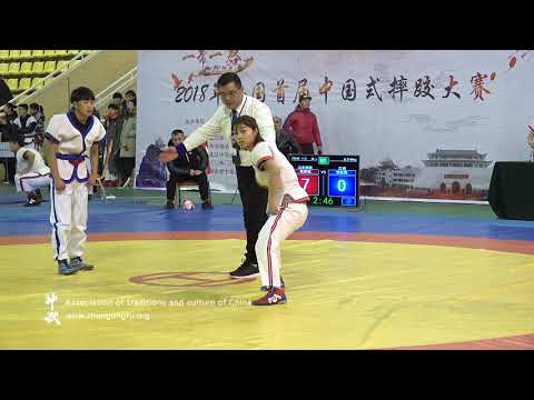 Flawless victory Shuai Jiao 48 kg girl Zhang Mengyao semi final Wudang China