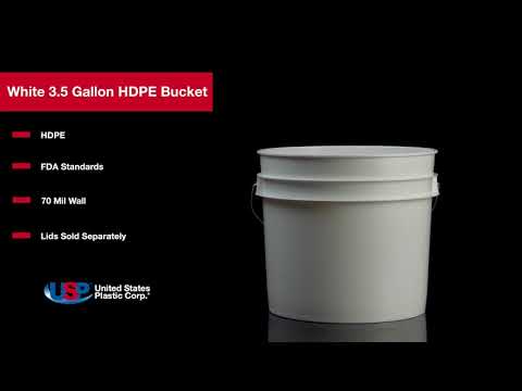 3 Gallon White HDPE Pail (Cover Sold Separately)