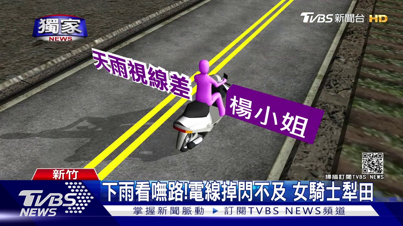下雨看嘸路！電線掉閃不及　女騎士犁田