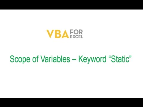Excel VBA   Scope of Variables   Static statement