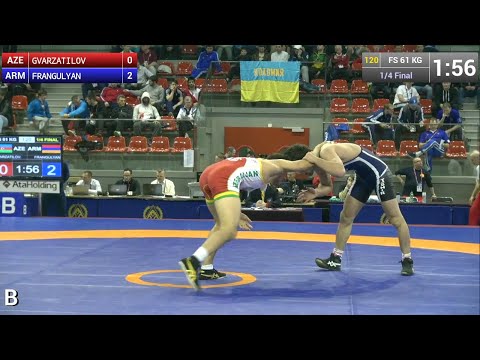 1/4 Final FS - 61 kg: Akhmednabi GVARZATILOV (AZE) vs. Valoyda FRANGULYAN (ARM)