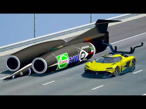 Koenigsegg Tornado Concept vs Thrust SSC - Drag Race 20 KM