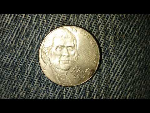 2013 P JEFFERSON NICKEL: 607,440,000 MINTED (75% COPPER, 25% NICKEL)