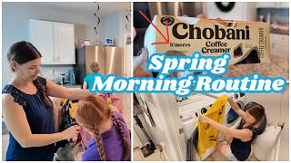 Realistic Spring Morning Routine | SAHM Cleaning & Mom Life Motivation