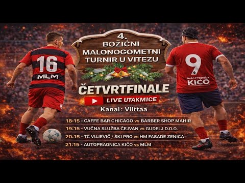 🔥 BOŽIĆNI MALONOGOMETNI TURNIR U  VITEZ 2025 | ČETVRTFINALE – LIVE NOGOMET 🔥