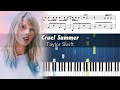 Taylor Swift - Cruel Summer - Piano Tutorial with Sheet Music
