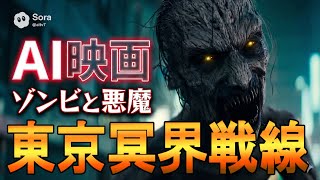 【AI短編映画】ゾンビと悪魔が支配する　東京冥界戦線　【AI動画】