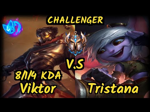 Hans Sama (VIKTOR) vs TRISTANA - 8/1/4 KDA BOTTOM ADC CHALLENGER GAMEPLAY - EUW