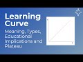 LEARNING CURVE : Meaning | Types | Educational Implications | Plataeu | BEd Short Notes |