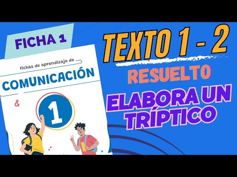 COMUNICACIÓN Ficha de Aprendizaje 1 resuelto - 1ro secundaria | Elabora un tríptico