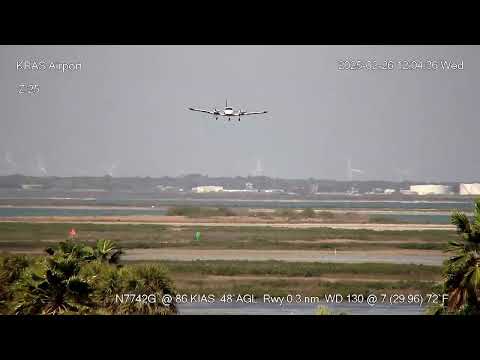 AUTO-TRACKED! 1984 Seneca N7742G 1-mile final at Mustang Beach (KRAS) 2025-02-26