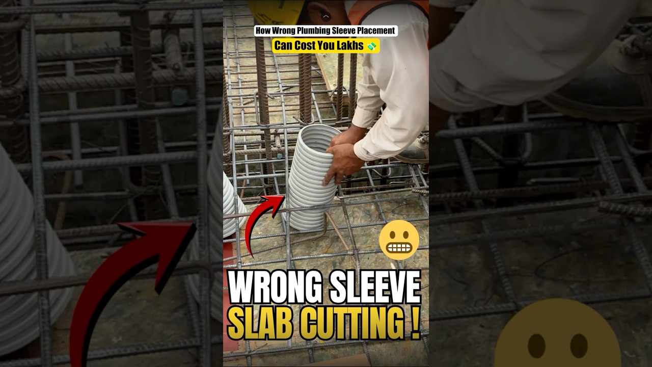 How One Wrong Sleeve Can Lead to Slab Cutting 😳 #plumbing