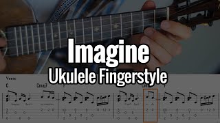 John Lennon - Imagine (Ukulele Fingersyle) Tabs On Screen