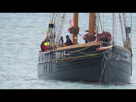 Pilgrim of Brixham at anchor in Hope Cove Bay.