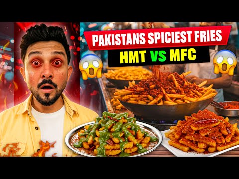 Eating Pakistans Spiciest Fries🥵|| 65 Masala Fries VS 18 Masala Fries 🤯