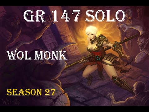 🔥Diablo 3 - S27 WOL MONK GR147 Solo (No Stricken)🔥