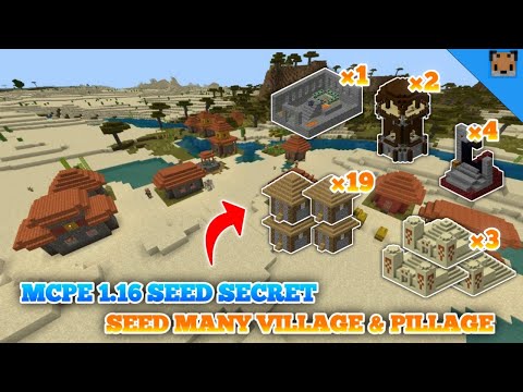 minecraft pe 1.16 seed secret - seed found many village & pillage, desert temple, nether portal !!
