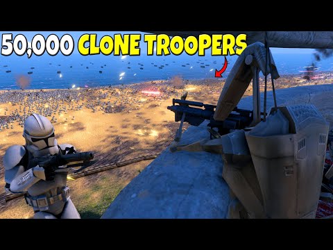 50,000 Clone Trooper BEACH INVASION! - UEBS: Star Wars Mod Battle Simulator
