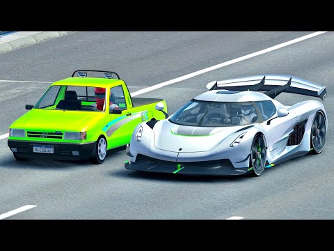 Koenigsegg Jesko vs Fiat Fiorino with NOS - Drag Race 20 KM