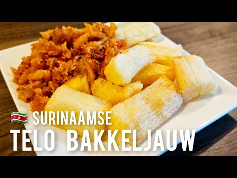 🇸🇷 Telo Bakkeljauw maken|fried cassava with codfish|