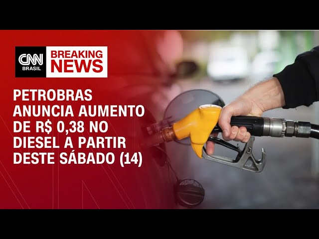 Petrobras anuncia aumento de R$ 0,38 no diesel a partir deste sábado (14) | MONEY NEWS