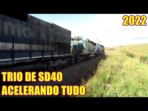 TREMEU TUDO! TRIO de SD40 no ponto 8 em Silva Vargas [Campestre da Serra/RS] [2022]