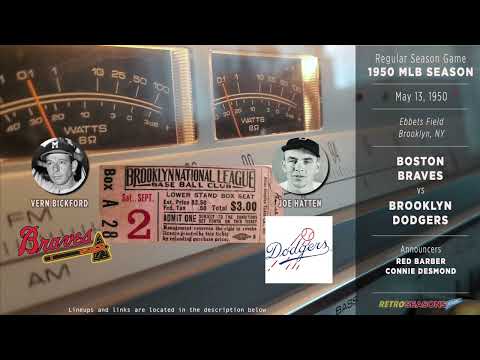 1950-May-13 • BSB/BKN • Boston Braves vs Brooklyn Dodgers - Classic Baseball Radio Broadcast