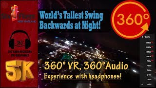 preview picture of video '[5K 360° VR, 360° Audio] SkyScreamer World's Tallest Swing Ride, Backwards! - Six Flags New England'