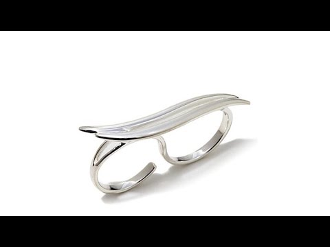Sevilla Silver Swirl Design 2Finger Ring