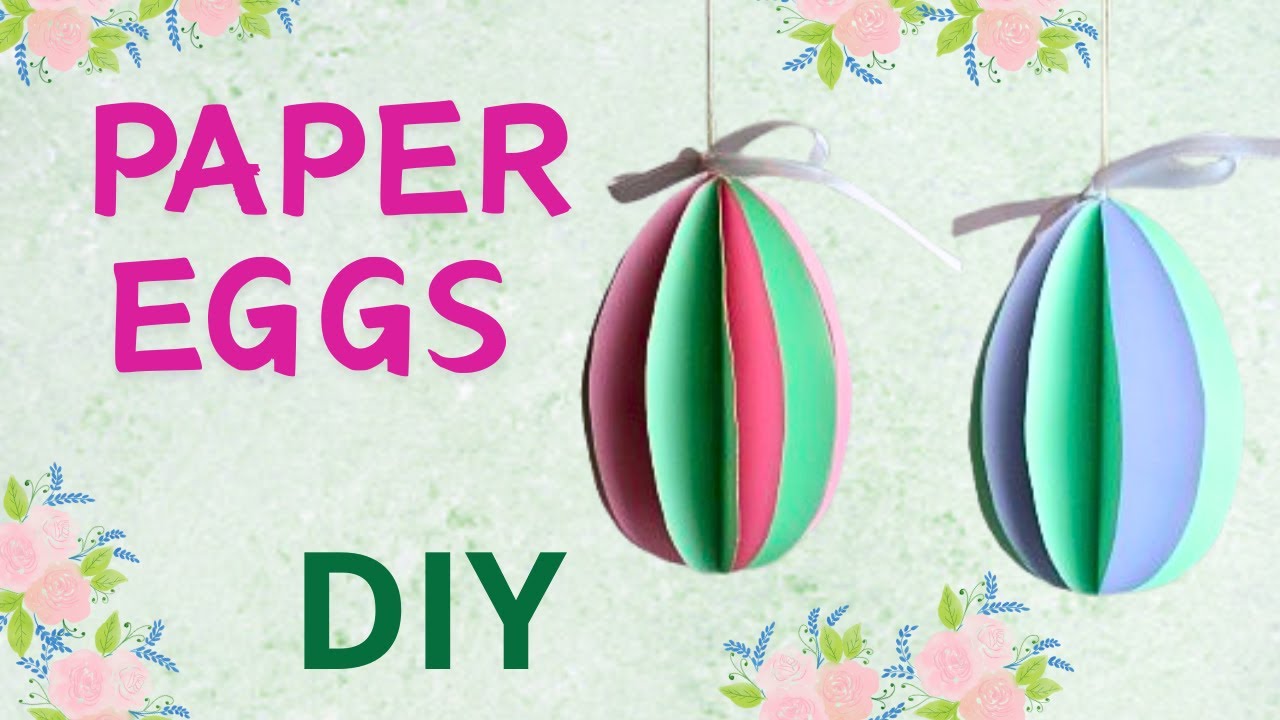 Paper eggs to hang. DIY Easter decorations. DIY World