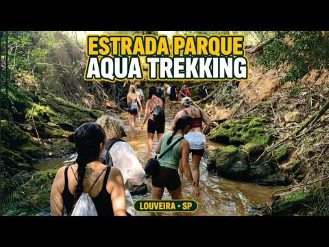 ESTRADA PARQUE em Louveira 🌿💦 | Trilha + AQUA TREKKING | Aventura POV