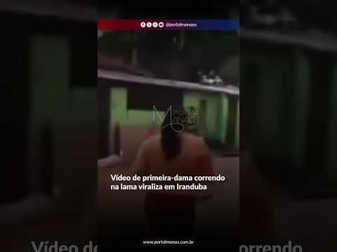 Primeira-dama de Iranduba aparece correndo em via tomada por lama