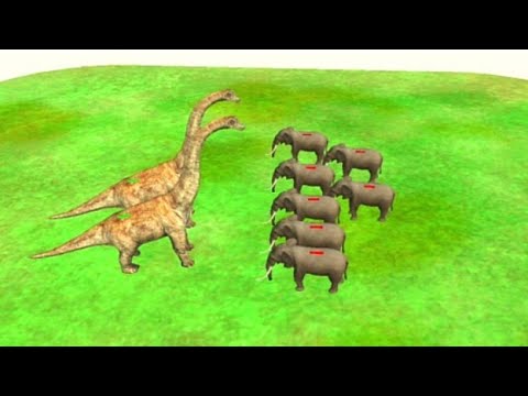 ELEPHANT Army VS BRACHIOSAUR Army - Animal Revolt Battle Simulator