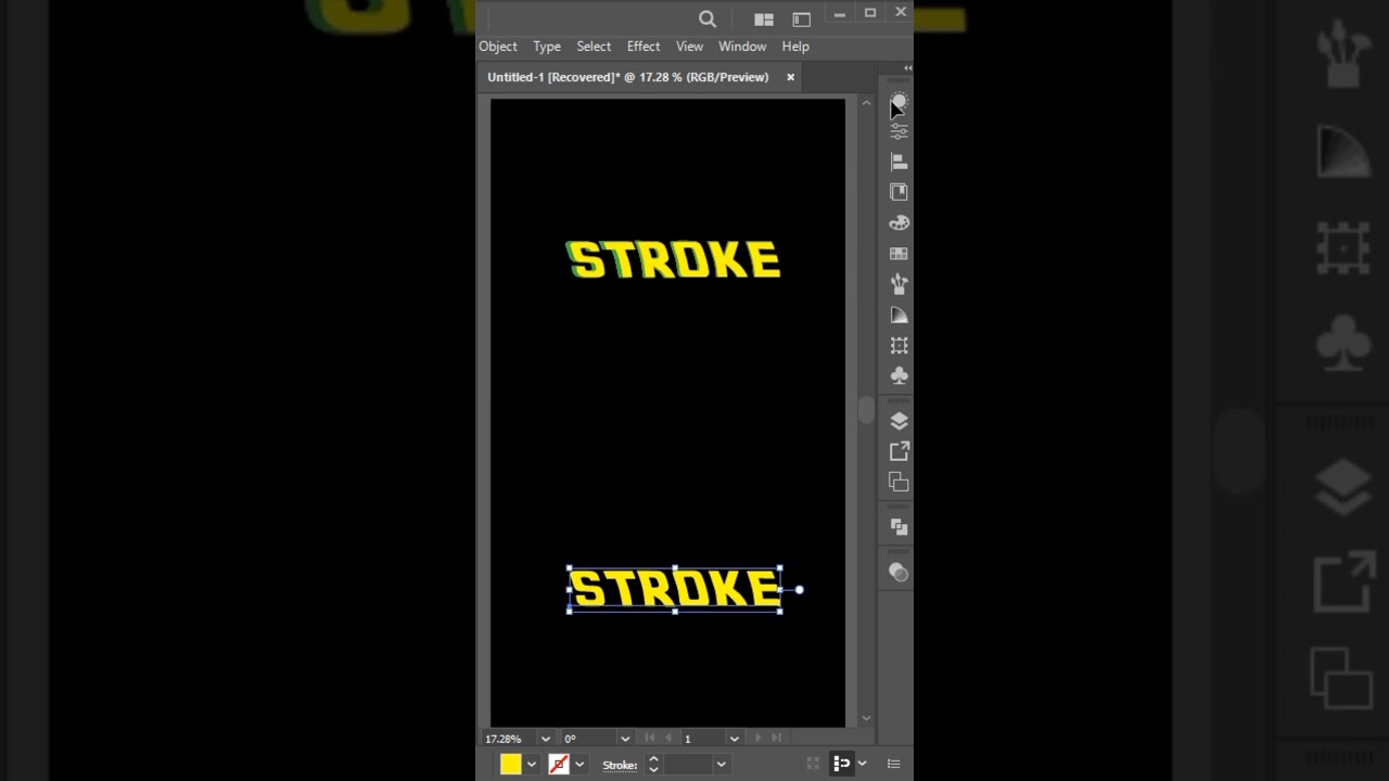 Editable stroke on text #adobeillustrator #shorts #video