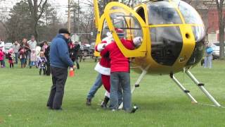 Santa arrives by helicopter in Lewiston
