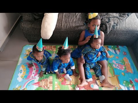 Premier anniversaire des triplés en plein confinement / Triplet's boys first birthday in quarantine