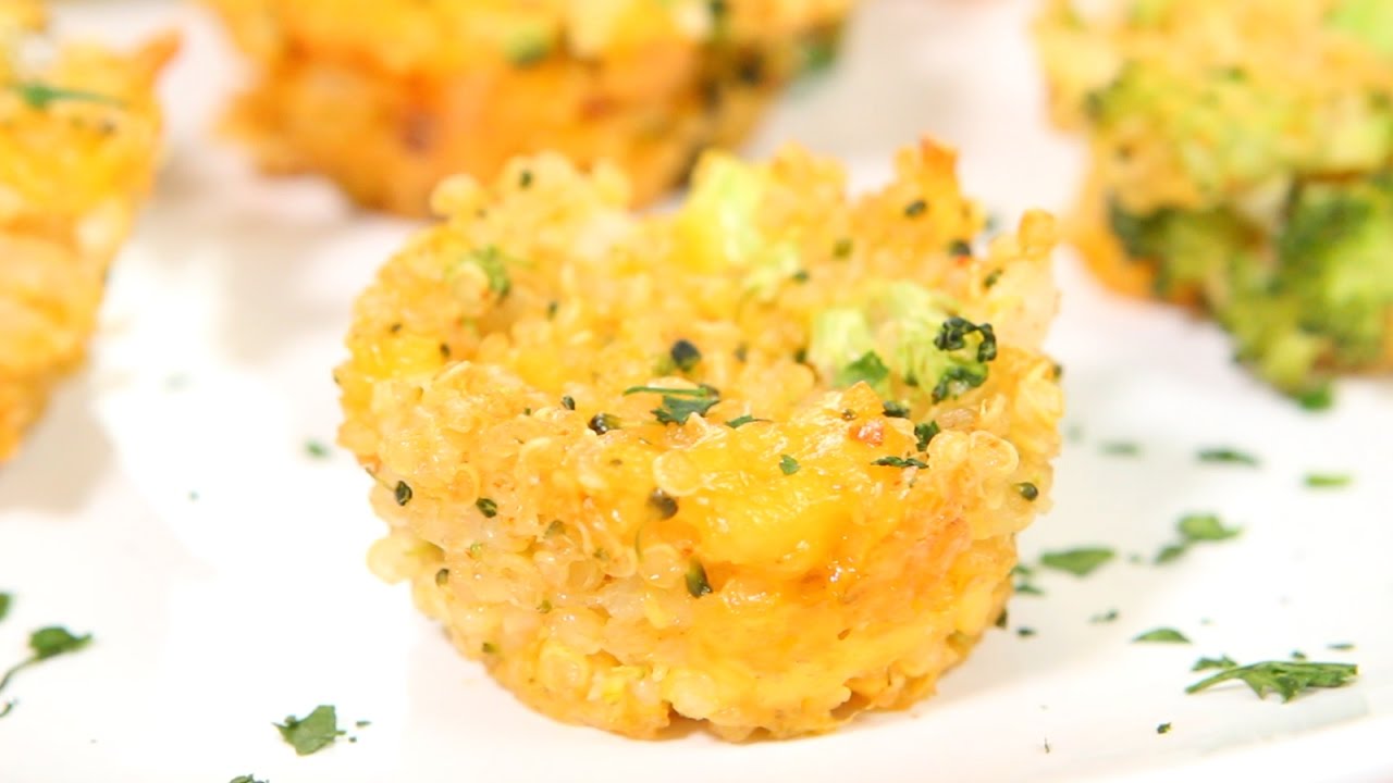 Broccoli Cheddar Quinoa Bites