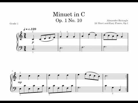 Alexander Reinagle Minuet in C Op. 1 No. 10 | ABRSM Grade 1