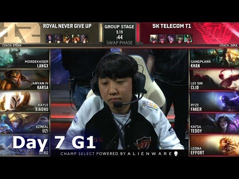 RNG vs SKT | Day 7 S9 LoL Worlds 2019 Group Stage | Royal Never Give Up vs SK Telecom T1