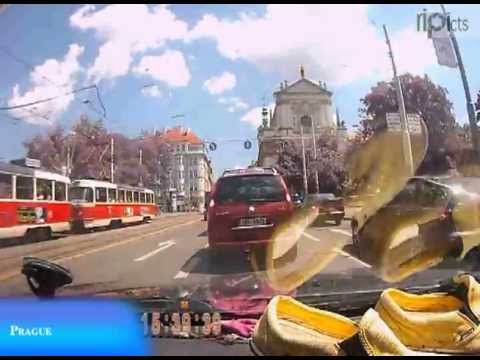 Loket to Prague through Krivoklat, Czech Republic car cam recording. Part of round Europe travel.