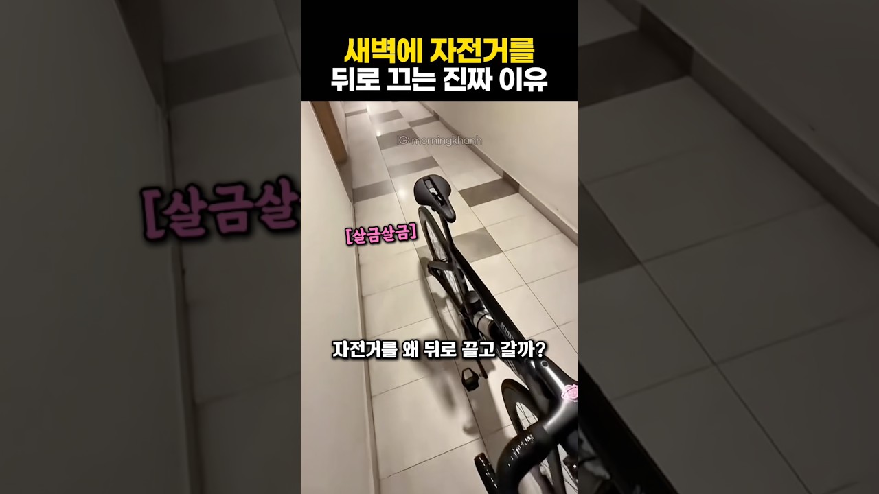 새벽 자전거를 뒤로 끄는 이유