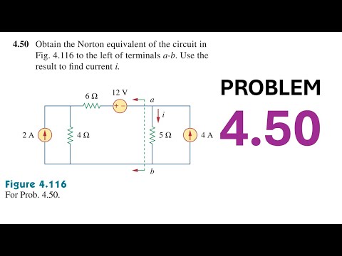 Problem 4.50 (Sadiku) 5th Ed - Obtain the Norton equivalent of the circuit in Fig. 4.116 to the left