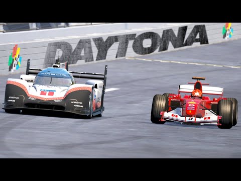 Ferrari F1 2004 (Schumacher) vs Porsche 919 EVO | Daytona Road Course