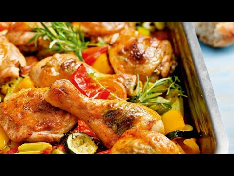 🌿 Poulet mariné à la Provençale - Une recette parfumée aux herbes et légumes du Sud 🍅🧄