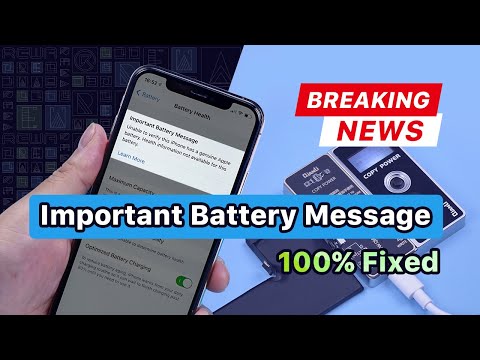 iPhone XS -12 Pro Max Important Battery Message Pop-ups Removing - 100% Fixed
