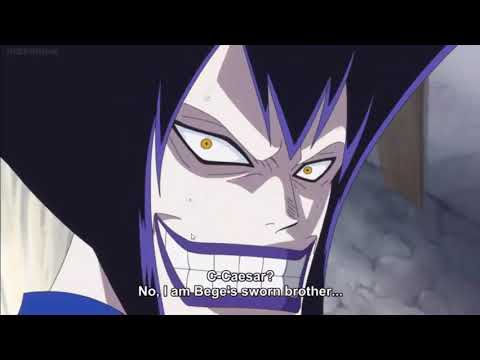 One Piece funny scene -  When Luffy has difficulty recognizing Caesar