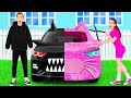 Pink Car vs Black Car Challenge Crazy Challenge by PaRaRa Challenge
