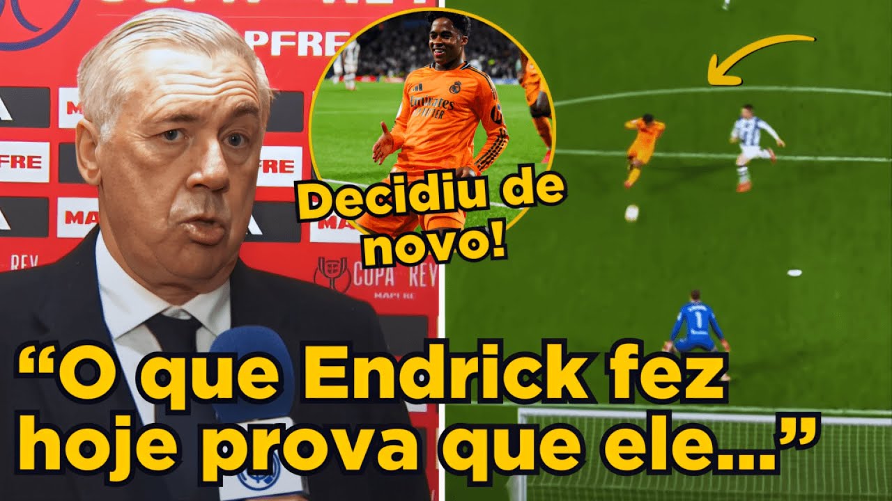 🔥TEM MUITA ESTRELA! ENDRICK BRILHA COM GOLAÇO E ANCELOTTI TEM REAÇÃO INESPERADA EM ENTREVISTA!