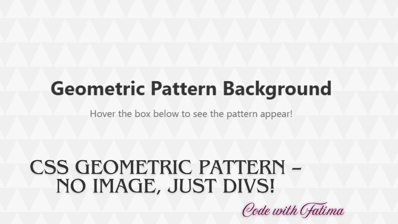 CSS Art #1: Beautiful Geometric Pattern using HTML & CSS Only
