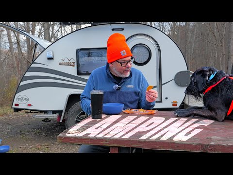November Rain in a Teardrop | Stormy Fall Camping with My Dog